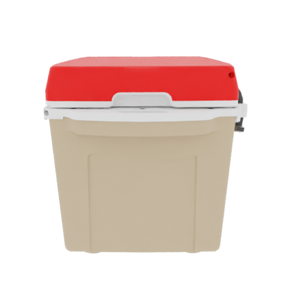 Taiga 27QT Hard Cooler – Tan Base with Red Lid | Outdoor Adventure Ice Chest