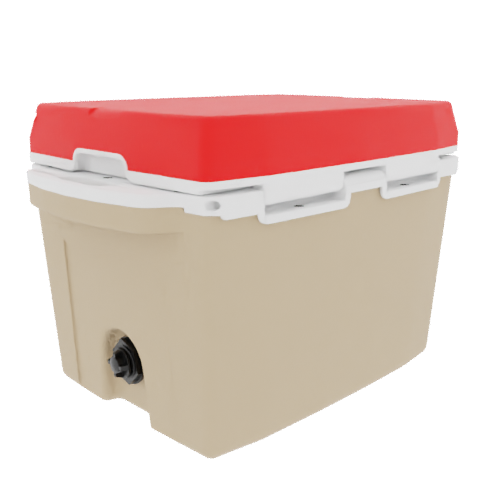Taiga 27QT Hard Cooler – Tan Base with Red Lid | Outdoor Adventure Ice Chest