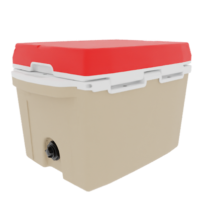 Taiga 27QT Hard Cooler – Tan Base with Red Lid | Outdoor Adventure Ice Chest