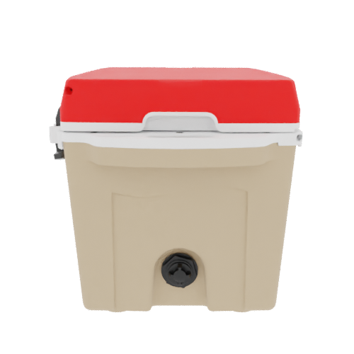 Taiga 27QT Hard Cooler – Tan Base with Red Lid | Outdoor Adventure Ice Chest