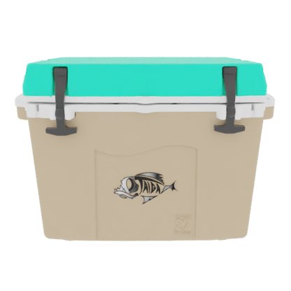 Taiga 27QT Hard Cooler – Tan Base with Seafoam Lid | Patio Ice Chest