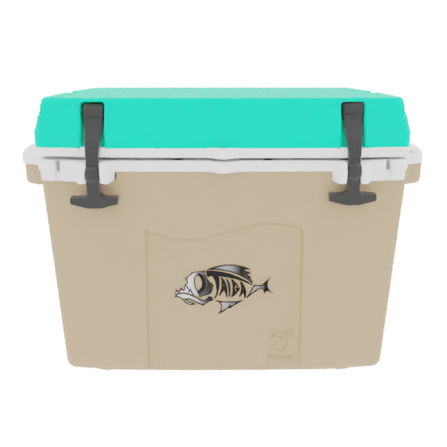 Taiga 27QT Hard Cooler – Tan Base with Seafoam Lid | Patio Ice Chest