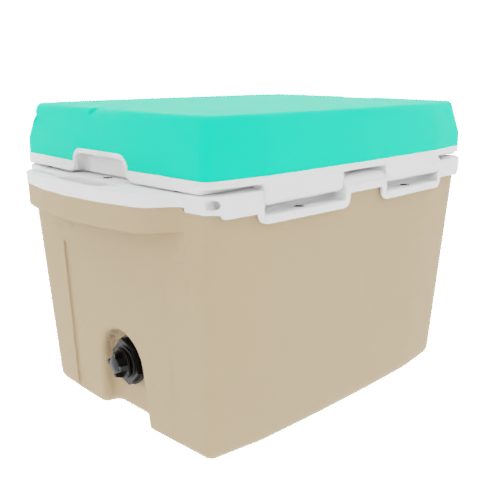 Taiga 27QT Hard Cooler – Tan Base with Seafoam Lid | Patio Ice Chest