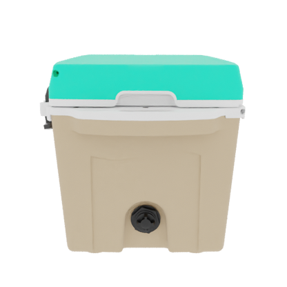 Taiga 27QT Hard Cooler – Tan Base with Seafoam Lid | Patio Ice Chest