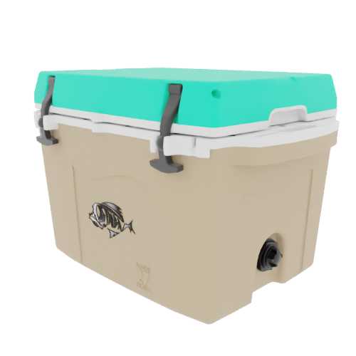 Taiga 27QT Hard Cooler – Tan Base with Seafoam Lid | Patio Ice Chest