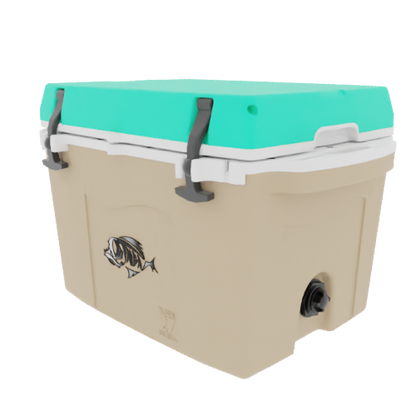 Taiga 27QT Hard Cooler – Tan Base with Seafoam Lid | Patio Ice Chest
