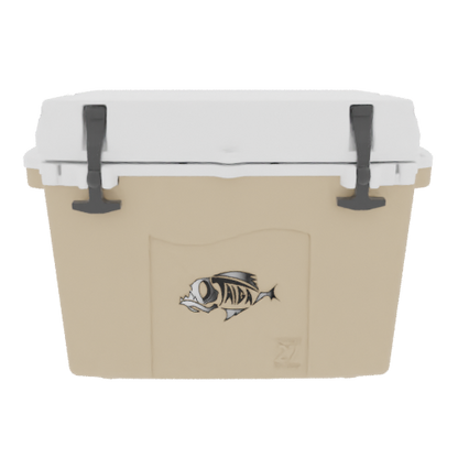 Taiga 27QT Hard Cooler – Tan Base with White Lid | Marine & Boating Ice Chest