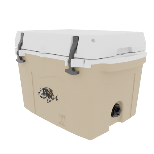 Taiga 27QT Hard Cooler – Tan Base with White Lid | Marine & Boating Ice Chest