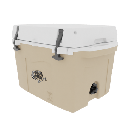 Taiga 27QT Hard Cooler – Tan Base with White Lid | Marine & Boating Ice Chest