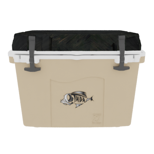 Taiga 27QT Hard Cooler – Tan Base with Woodland Camo Lid | Tailgating Ice Chest