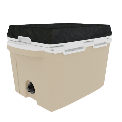 Taiga 27QT Hard Cooler – Tan Base with Woodland Camo Lid | Tailgating Ice Chest