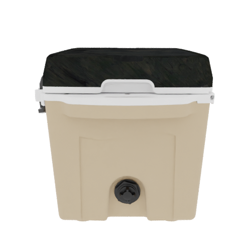 Taiga 27QT Hard Cooler – Tan Base with Woodland Camo Lid | Tailgating Ice Chest