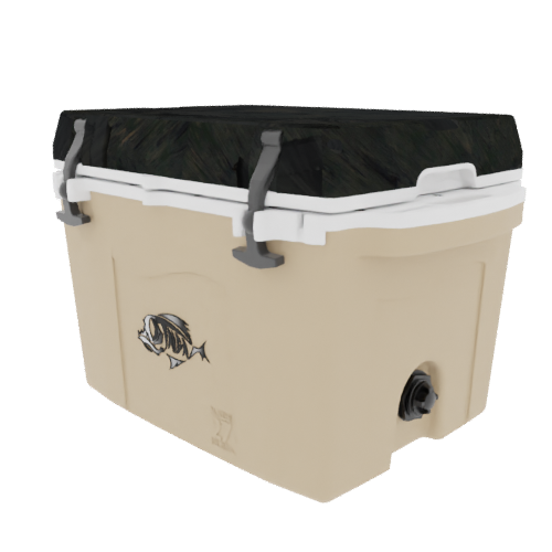 Taiga 27QT Hard Cooler – Tan Base with Woodland Camo Lid | Tailgating Ice Chest