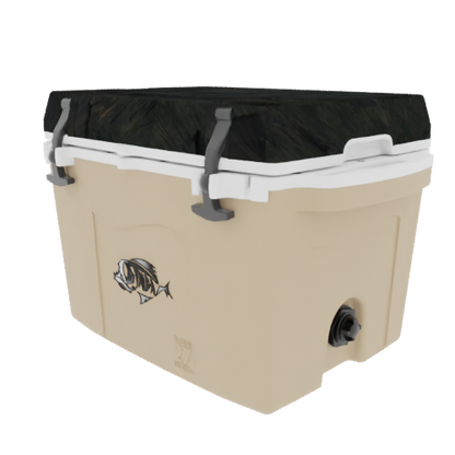 Taiga 27QT Hard Cooler – Tan Base with Woodland Camo Lid | Tailgating Ice Chest