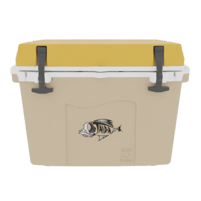 Taiga 27QT Hard Cooler – Tan Base with Yellow Lid | Tailgating Ice Chest