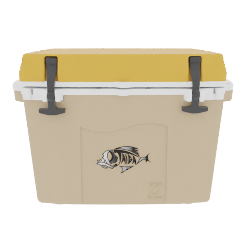 Taiga 27QT Hard Cooler – Tan Base with Yellow Lid | Tailgating Ice Chest