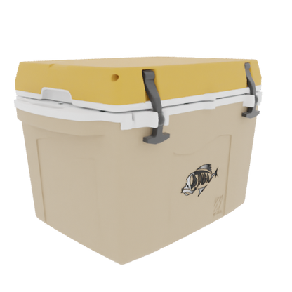 Taiga 27QT Hard Cooler – Tan Base with Yellow Lid | Tailgating Ice Chest