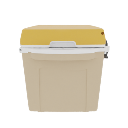 Taiga 27QT Hard Cooler – Tan Base with Yellow Lid | Tailgating Ice Chest