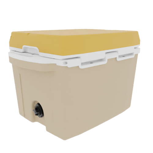 Taiga 27QT Hard Cooler – Tan Base with Yellow Lid | Tailgating Ice Chest