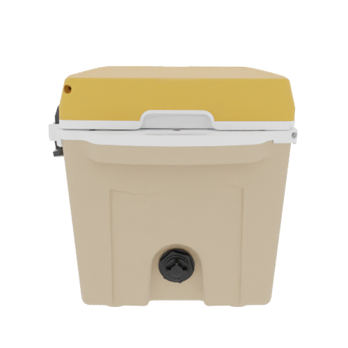 Taiga 27QT Hard Cooler – Tan Base with Yellow Lid | Tailgating Ice Chest