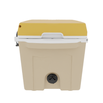 Taiga 27QT Hard Cooler – Tan Base with Yellow Lid | Tailgating Ice Chest