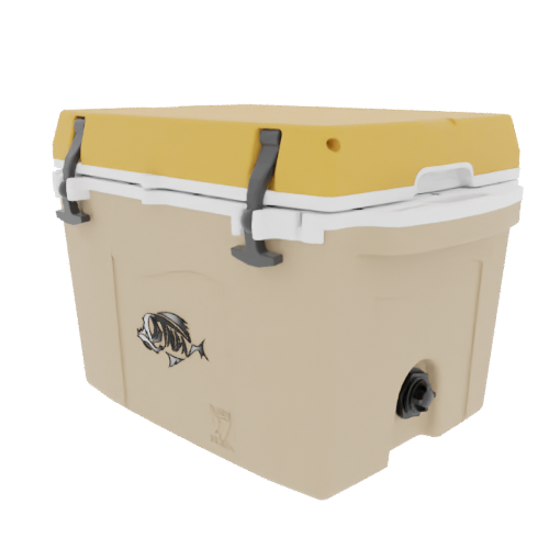 Taiga 27QT Hard Cooler – Tan Base with Yellow Lid | Tailgating Ice Chest
