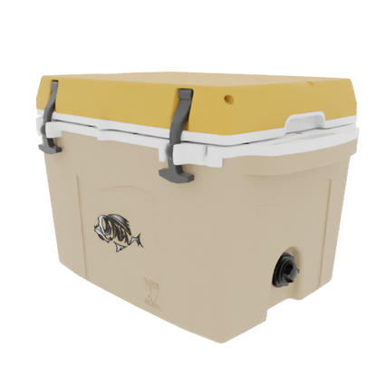 Taiga 27QT Hard Cooler – Tan Base with Yellow Lid | Tailgating Ice Chest